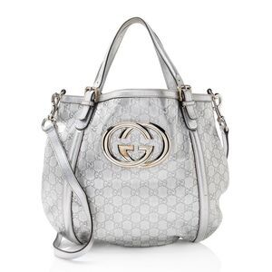 Gucci Metallic Guccissima Leather Britt Tote